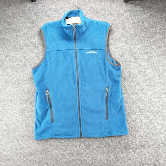 Eddie Bauer Men's Zip Up Fleece Vest Blue M Zipped Pockets Mock Neck Outdoor - Picture 2 of 13